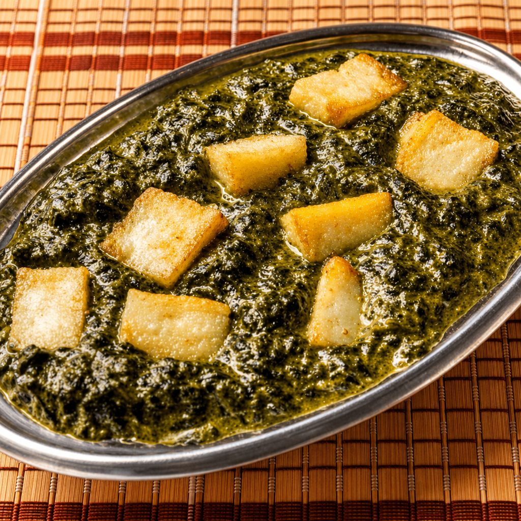 Saag Paneer or Aloo Saag or Chana Saag.
